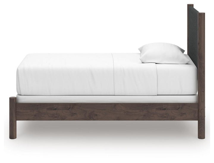 Pamytta Twin Upholstered Panel Bed - Dark Brown (7)