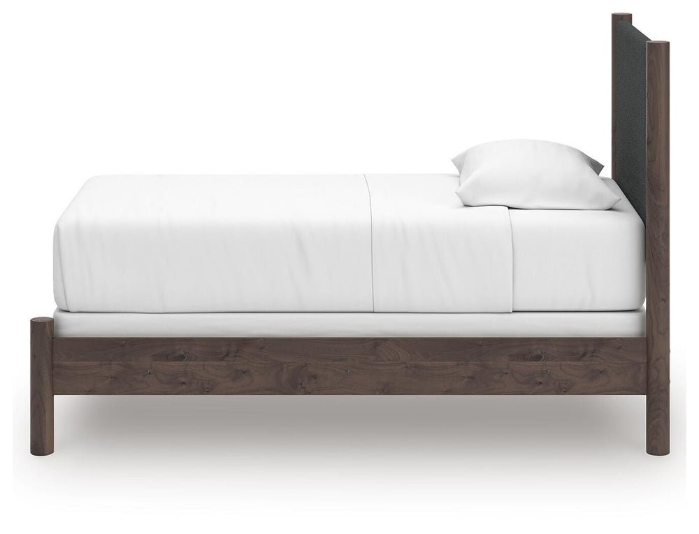Pamytta Twin Upholstered Panel Bed - Dark Brown (7)