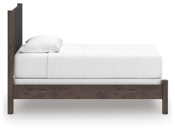 Pamytta Twin Upholstered Panel Bed - Dark Brown (5)