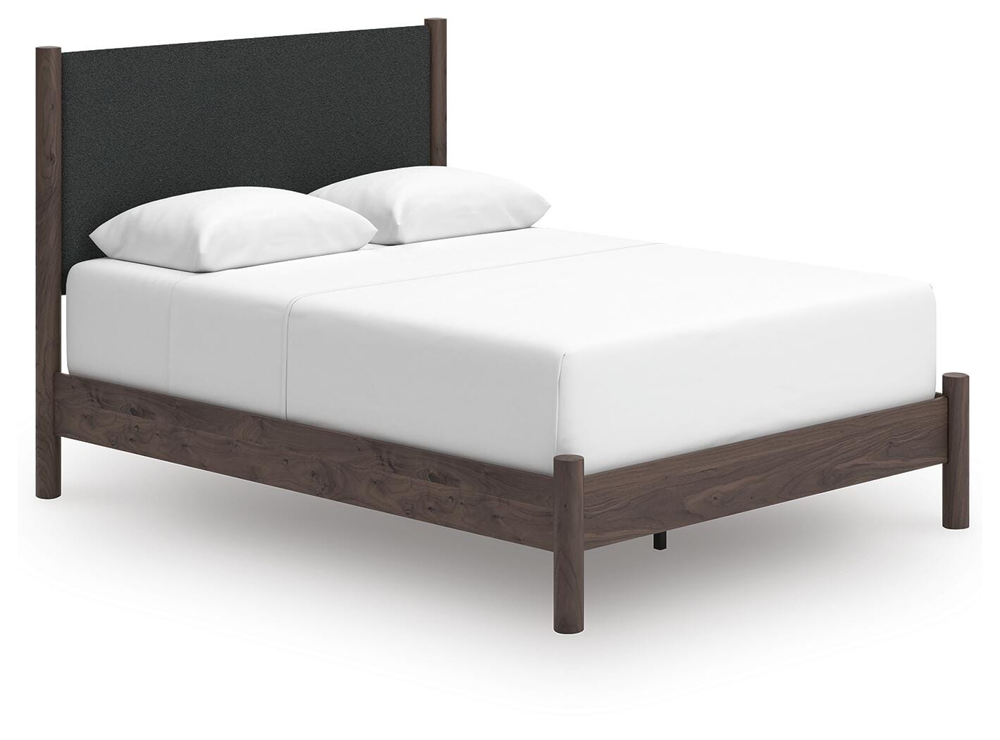 Pamytta Queen Upholstered Panel Bed - Dark Brown (1)