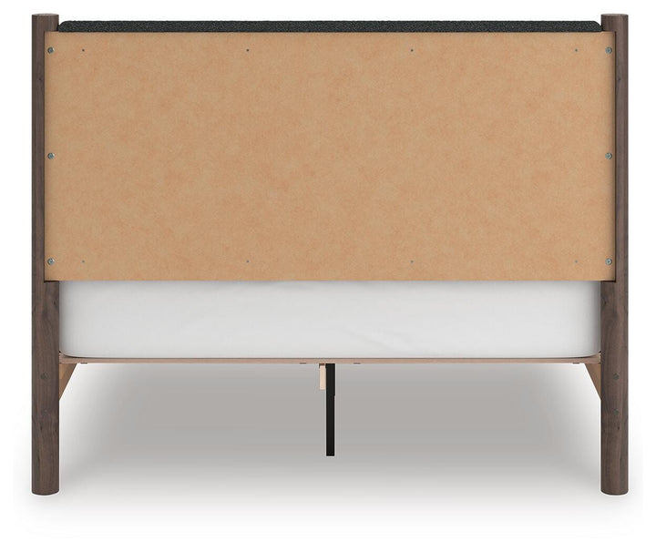Pamytta Queen Upholstered Panel Platform Bed - Brown (6)
