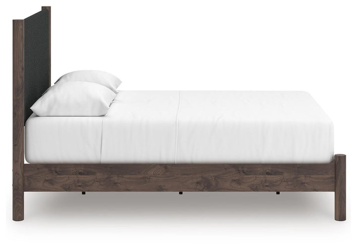 Pamytta Queen Upholstered Panel Platform Bed - Brown (5)