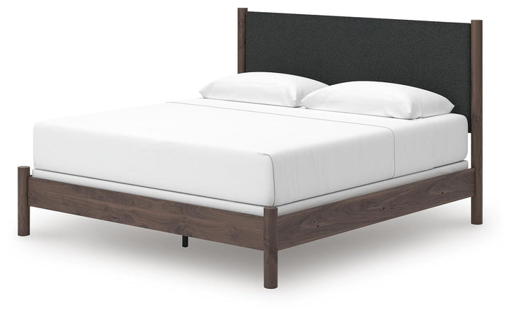 Pamytta King Upholstered Panel Bed - Dark Brown (4)