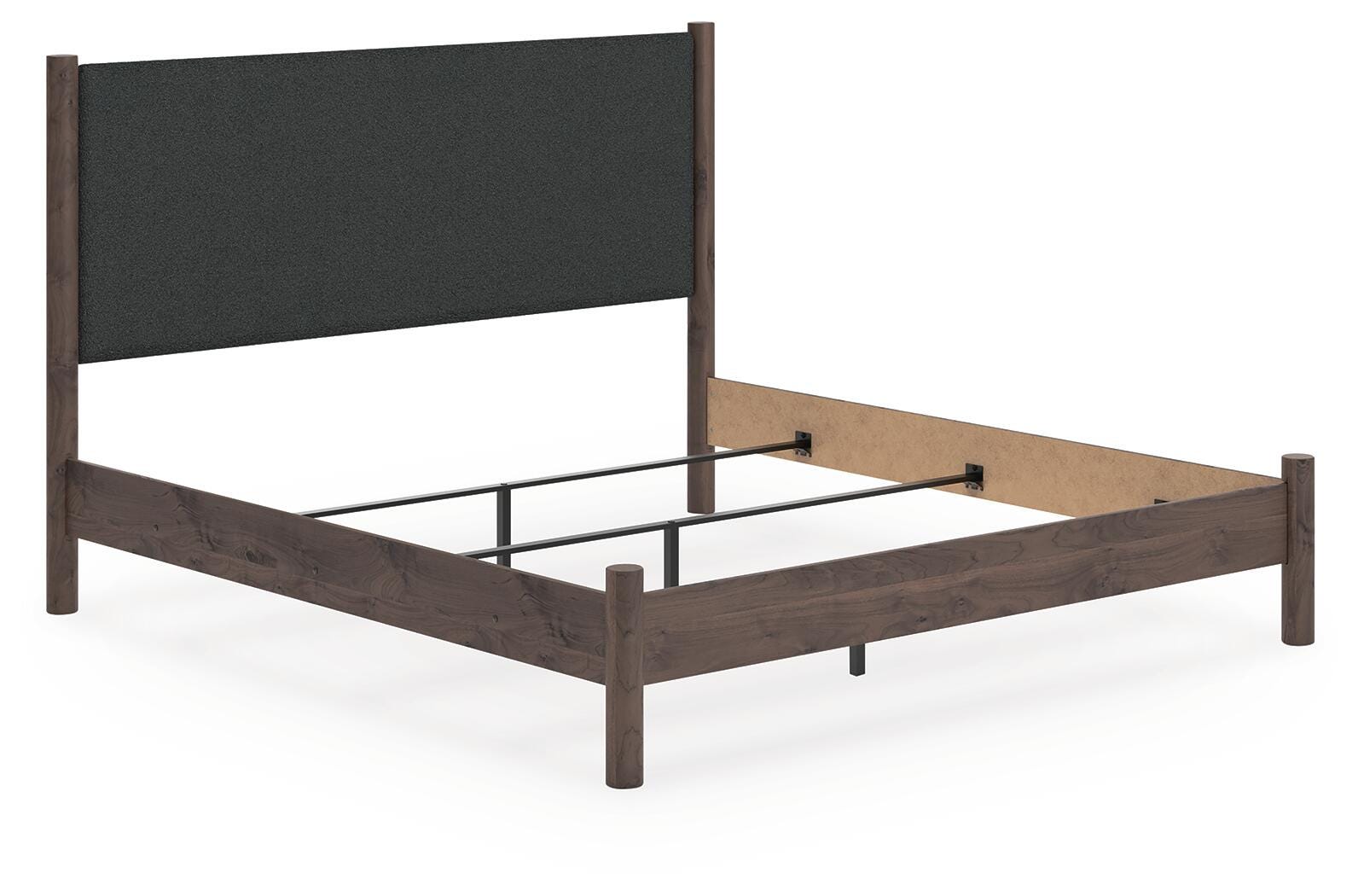 Pamytta King Upholstered Panel Bed - Dark Brown (2)