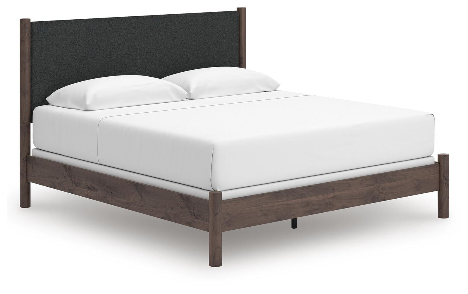 Pamytta King Upholstered Panel Bed - Dark Brown (1)