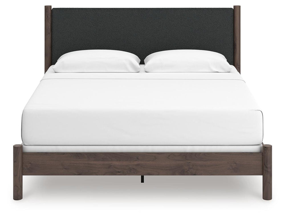 Pamytta King Upholstered Panel Bed - Dark Brown (3)
