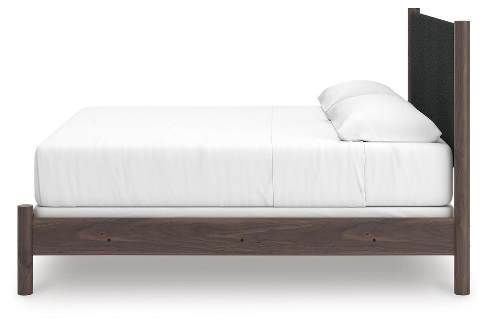 Pamytta King Upholstered Panel Bed - Dark Brown (7)