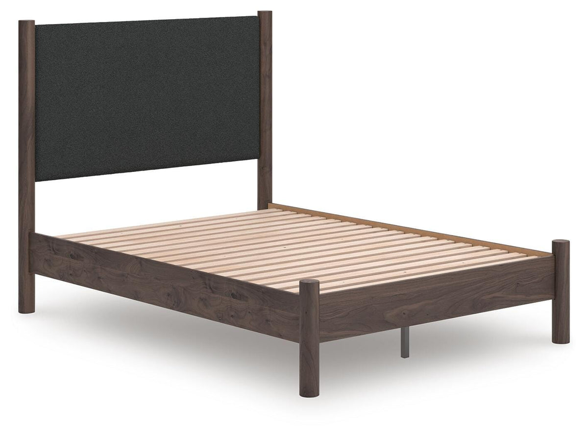 Pamytta Full Upholstered Panel Platform Bed - Brown (2)