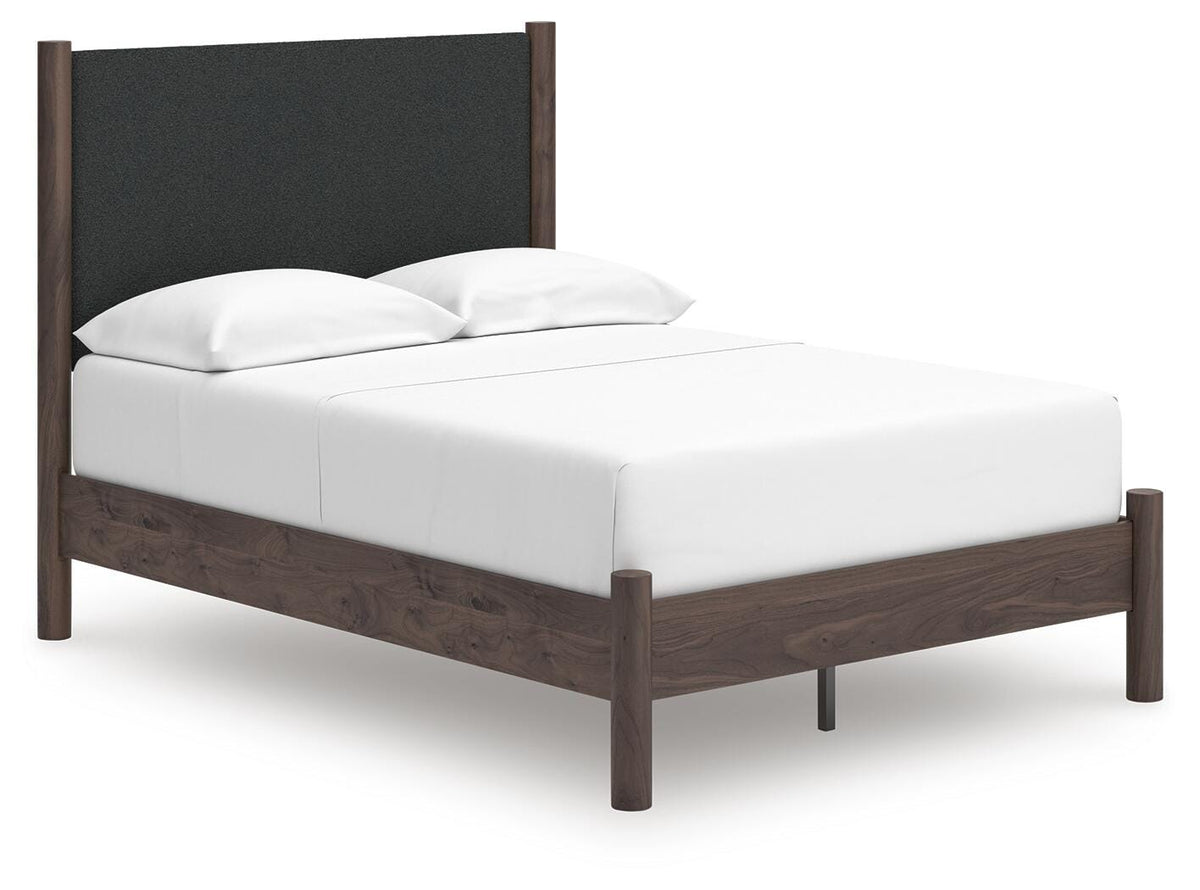 Pamytta Full Upholstered Panel Platform Bed - Brown (1)
