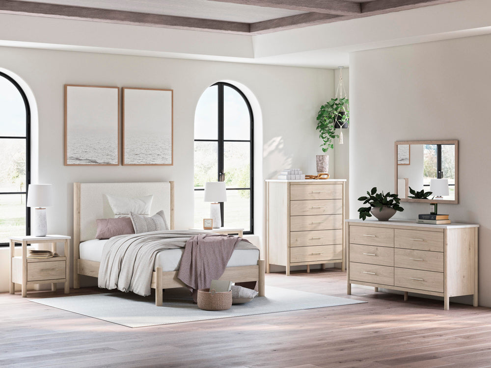 Cadmori Full Upholstered Panel Bed - Beige (11)