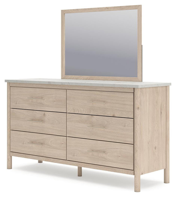 Cadmori Dresser and Mirror - Beige (4)