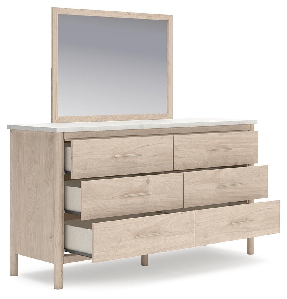 Cadmori Dresser and Mirror - Beige (3)