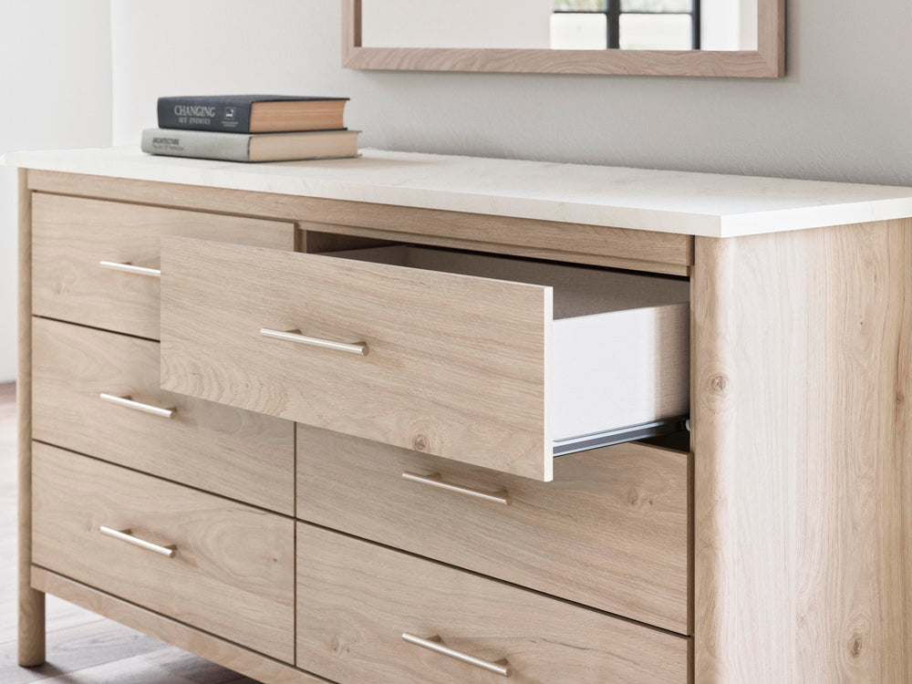 Cadmori Dresser and Mirror - Beige (9)