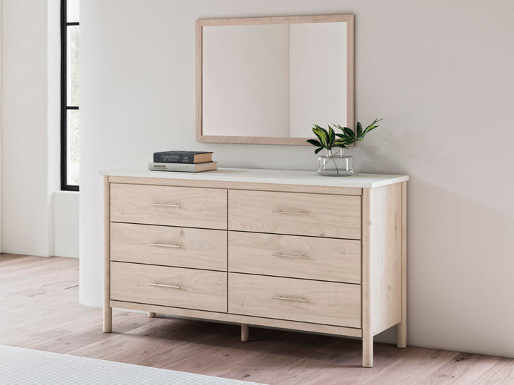 Cadmori Dresser and Mirror - Beige (2)