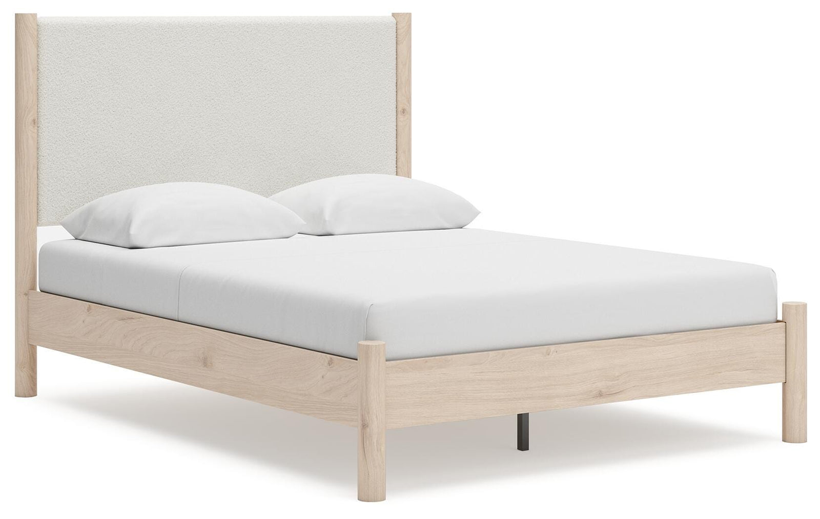 Cadmori Queen Upholstered Panel Bed - Beige (1)
