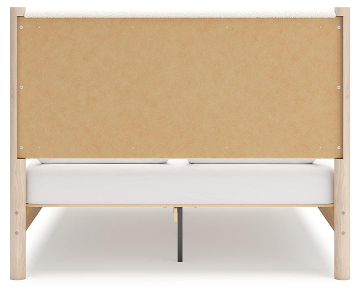 Cadmori Queen Upholstered Panel Bed - Beige (6)