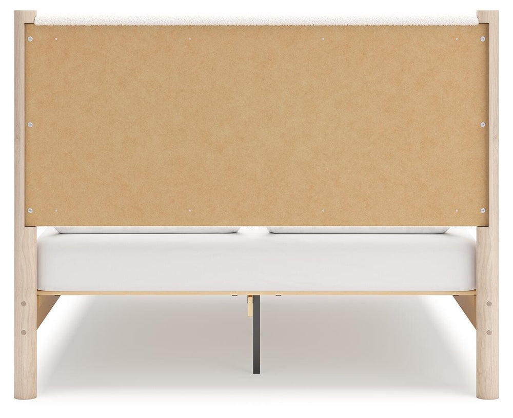 Cadmori Queen Upholstered Panel Bed - Beige (6)