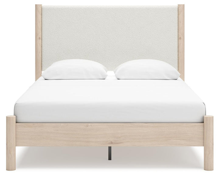 Cadmori Queen Upholstered Panel Bed - Beige (5)