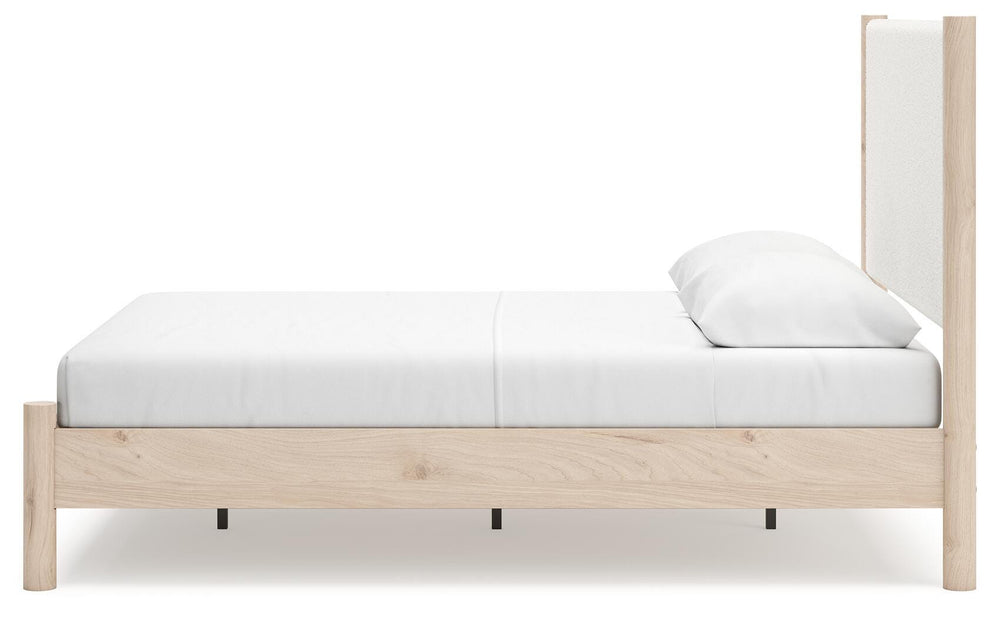 Cadmori Queen Upholstered Panel Bed - Beige (7)