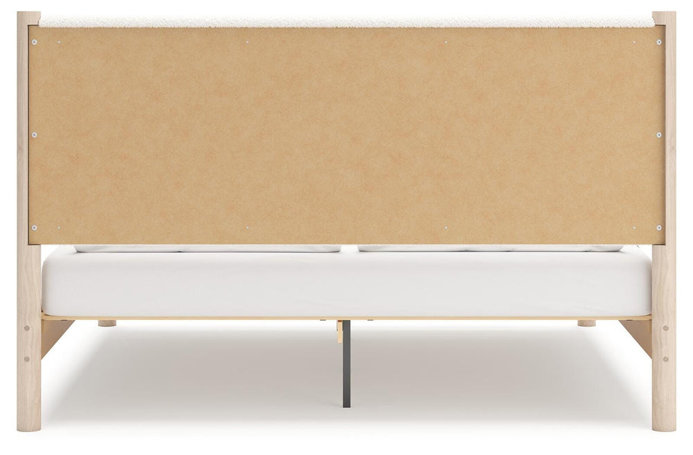 Cadmori King Upholstered Panel Bed - Beige (6)