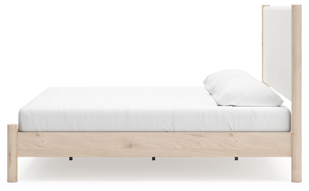 Cadmori King Upholstered Panel Bed - Beige (7)