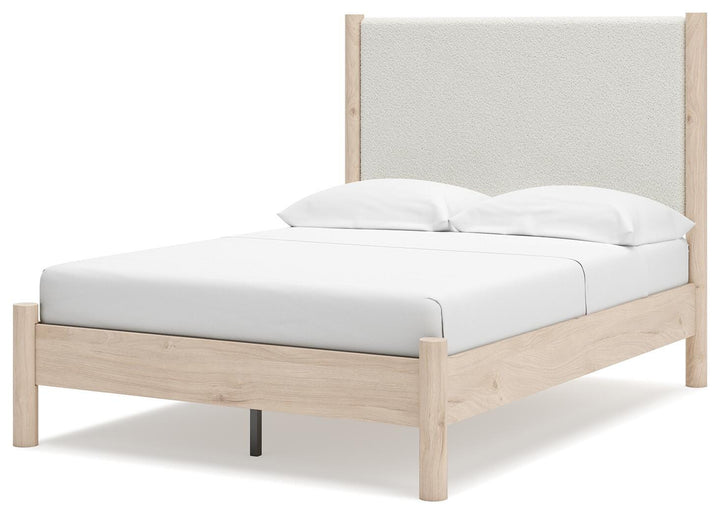 Cadmori Full Upholstered Panel Bed - Beige (4)