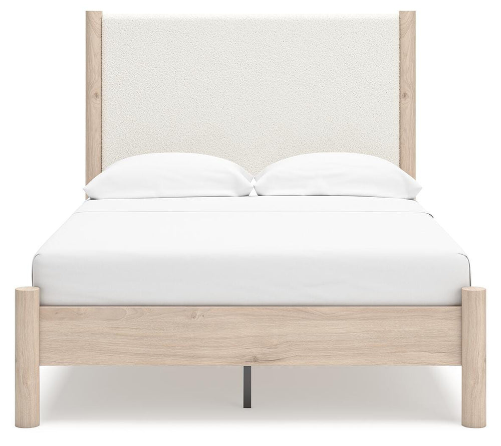 Cadmori Full Upholstered Panel Bed - Beige (5)