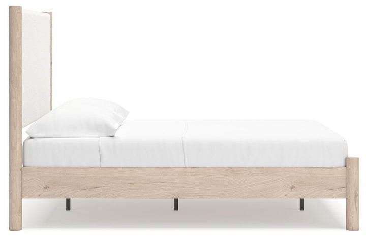 Cadmori Full Upholstered Panel Bed - Beige (8)