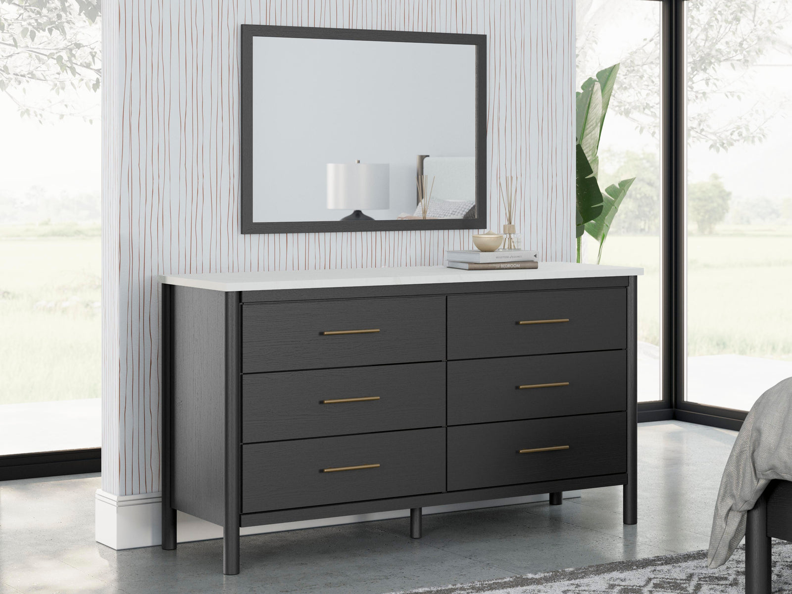 Cadmori Dresser and Mirror - Black (2)