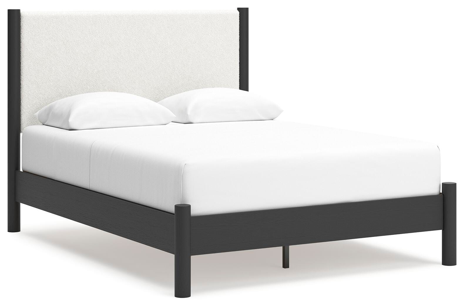 Cadmori Queen Upholstered Panel Bed - Black (1)