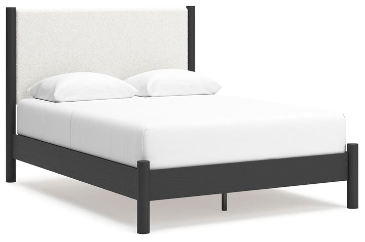 Cadmori Queen Upholstered Panel Bed - Black (1)