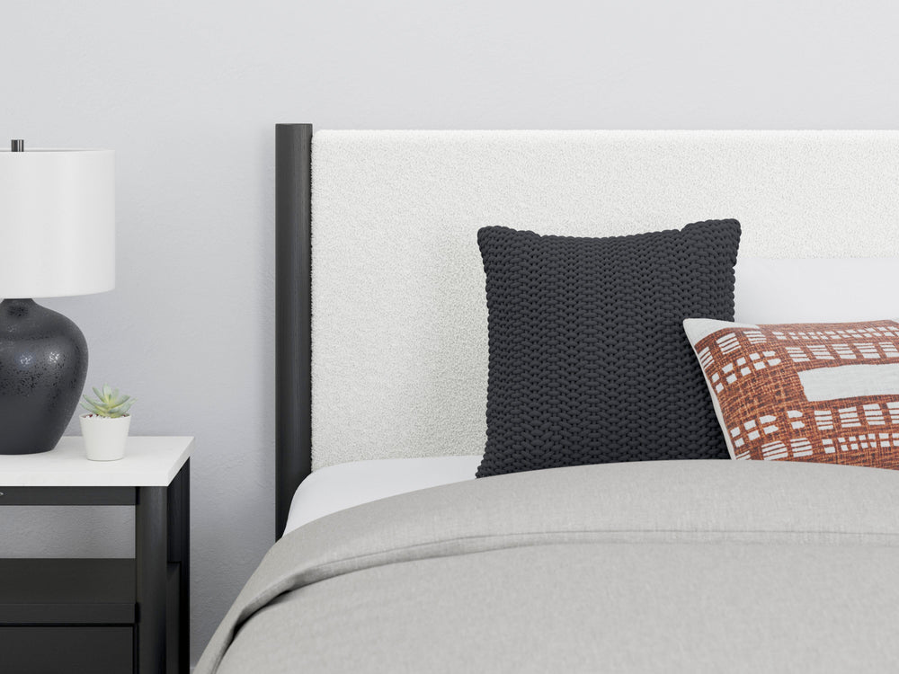 Cadmori Queen Upholstered Panel Bed - Black (9)
