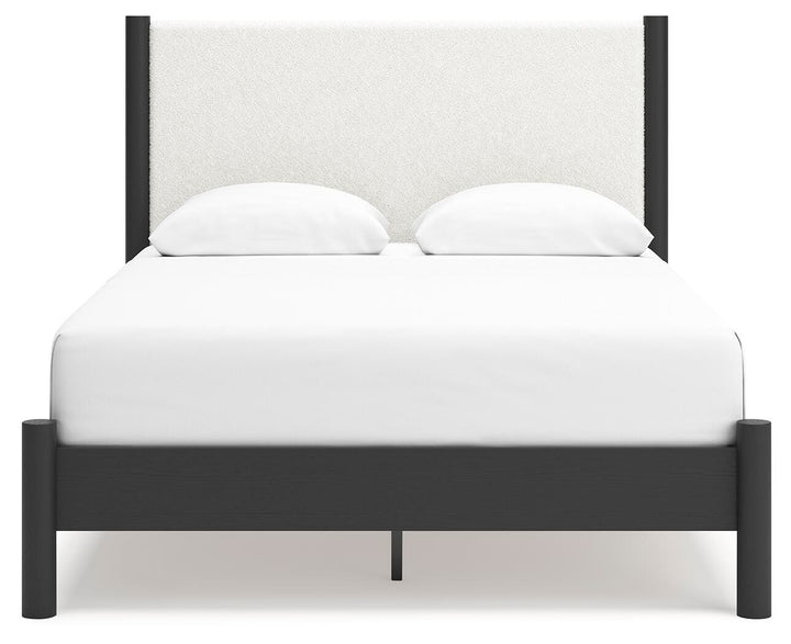 Cadmori Queen Upholstered Panel Bed - Black (5)