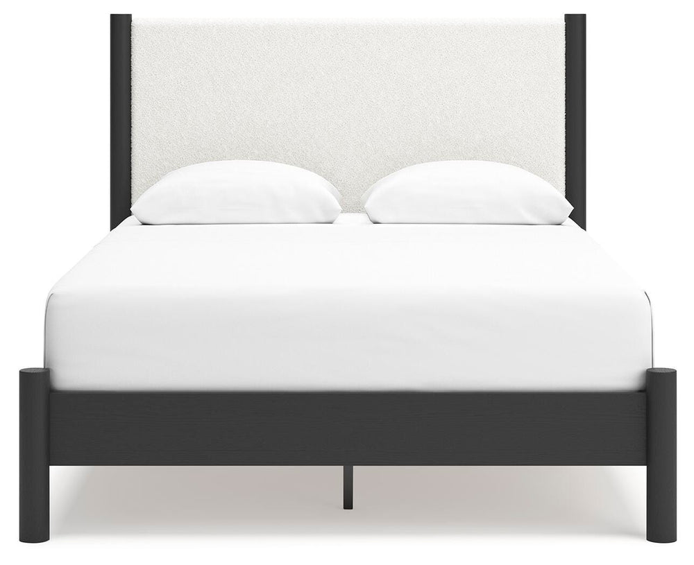 Cadmori Queen Upholstered Panel Bed - Black (5)