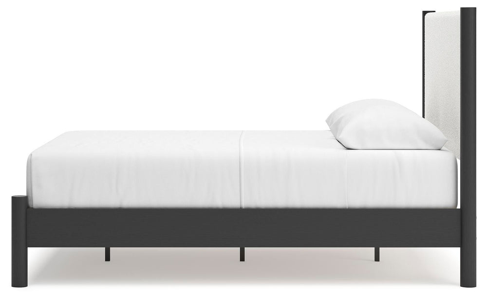 Cadmori Queen Upholstered Panel Bed - Black (7)