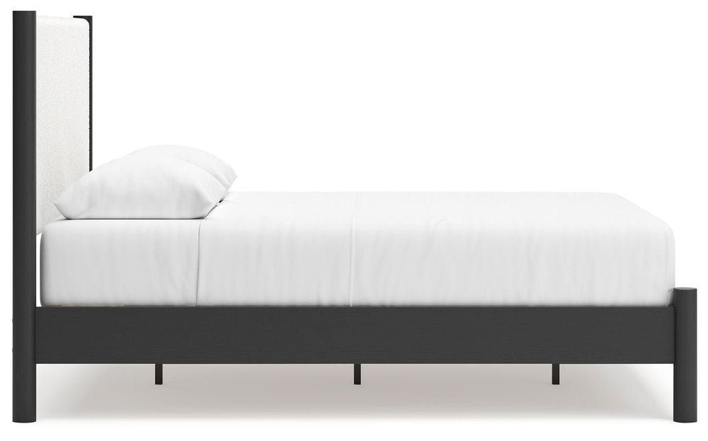 Cadmori Queen Upholstered Panel Bed - Black (8)