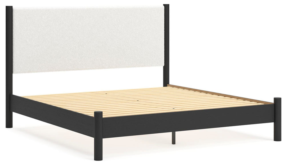 Cadmori King Upholstered Panel Bed - Black (3)