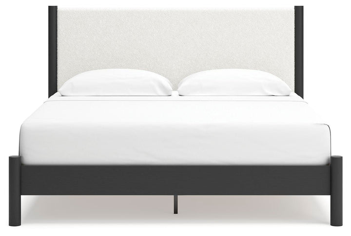 Cadmori King Upholstered Panel Bed - Black (5)