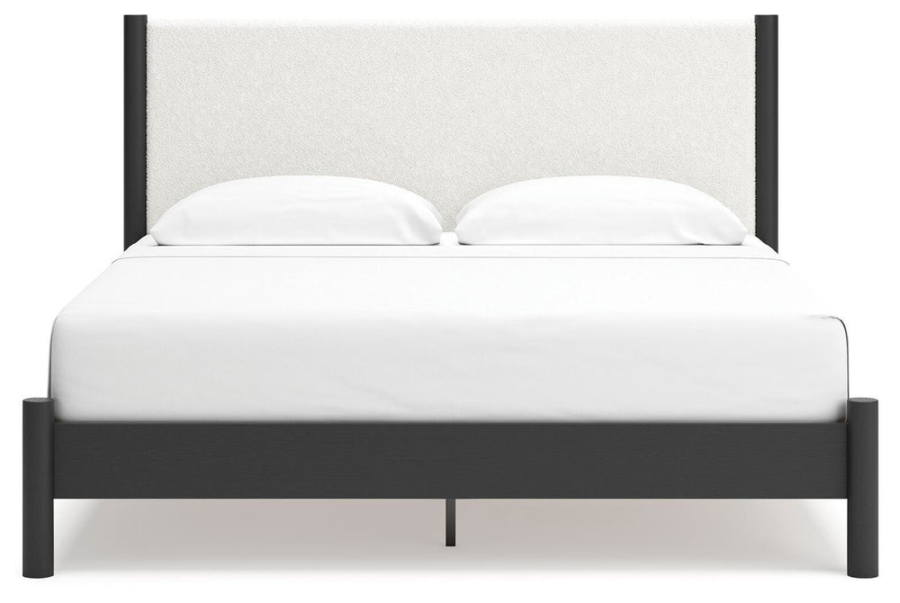 Cadmori King Upholstered Panel Bed - Black (5)