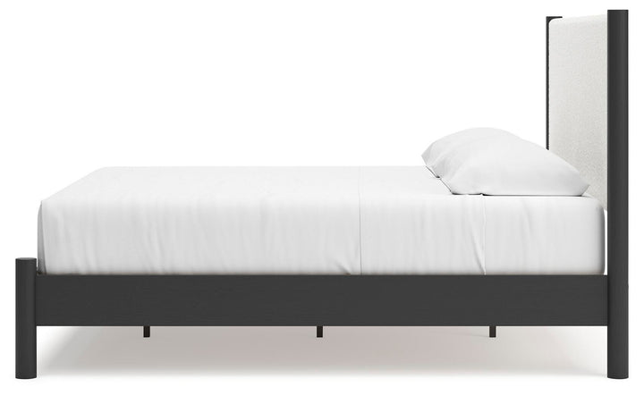 Cadmori King Upholstered Panel Bed - Black (7)