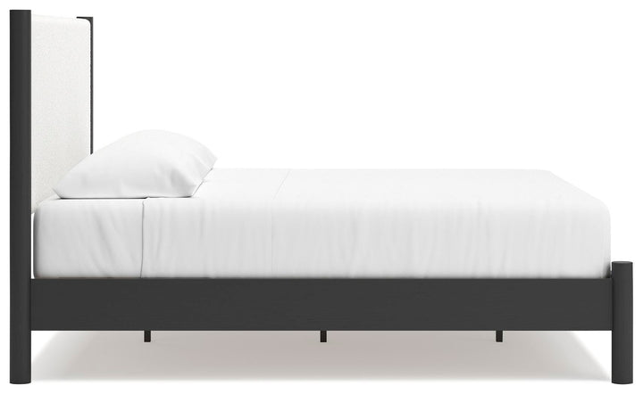 Cadmori King Upholstered Panel Bed - Black (8)