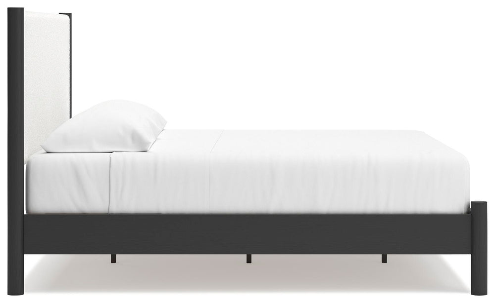 Cadmori King Upholstered Panel Bed - Black (8)