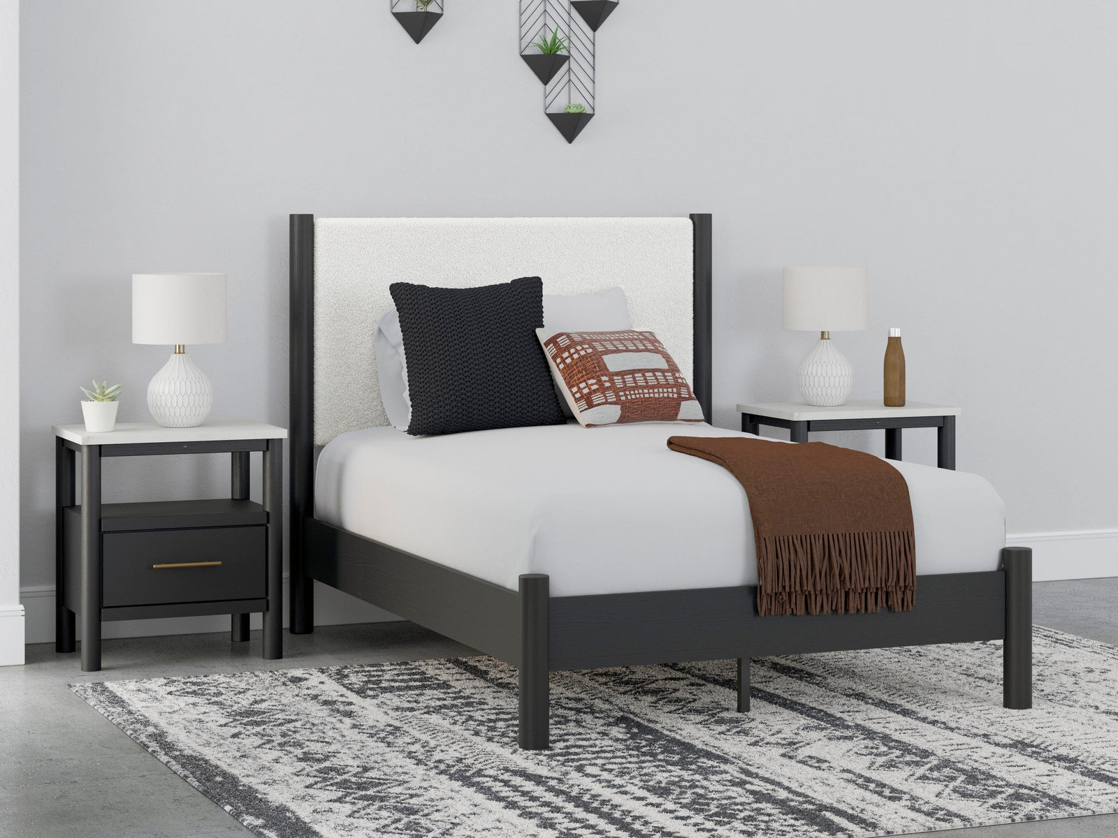 Cadmori Full Upholstered Panel Bed - Black (2)