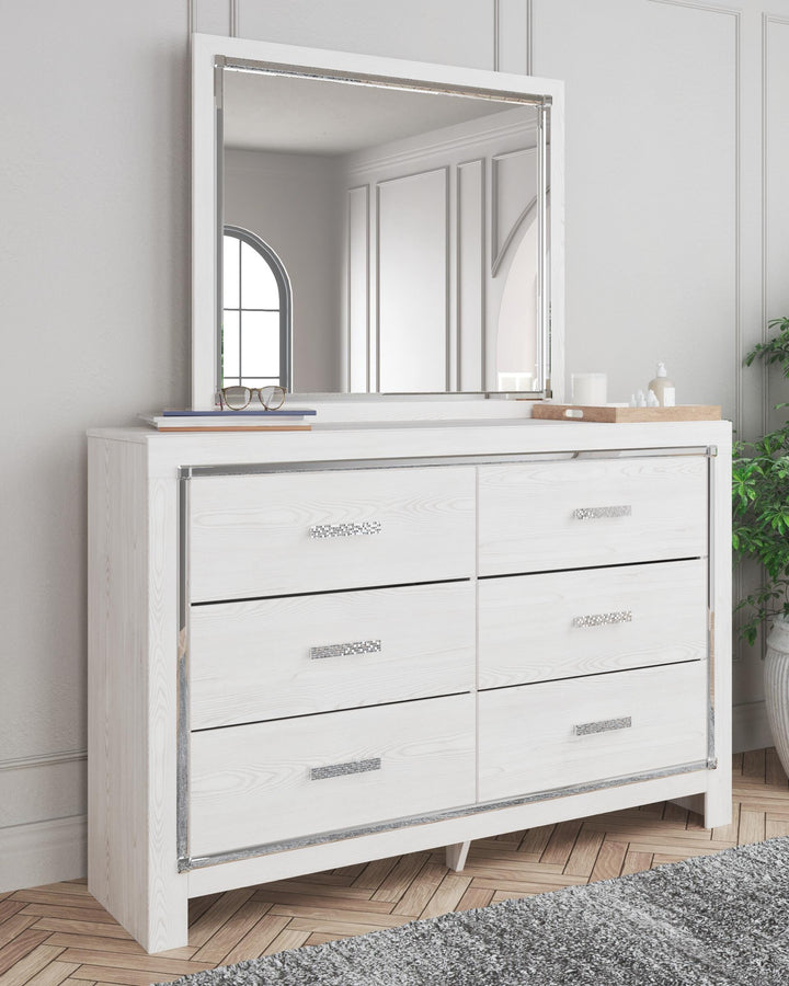 Altyra Full Panel Bed, Dresser, Mirror and Chest - White (23)