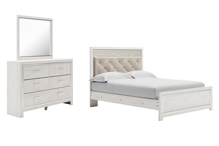 Altyra Queen Panel Bed, Dresser and Mirror - White (2)