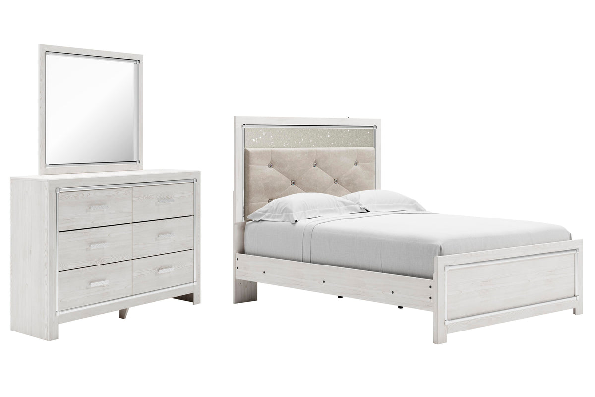 Altyra Full Panel Bed, Dresser and Mirror - White (1)
