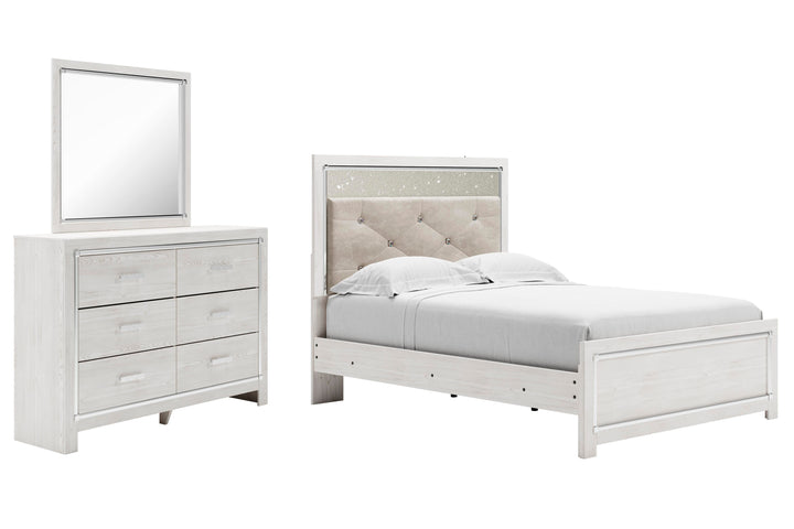 Altyra Full Panel Bed, Dresser and Mirror - White (1)