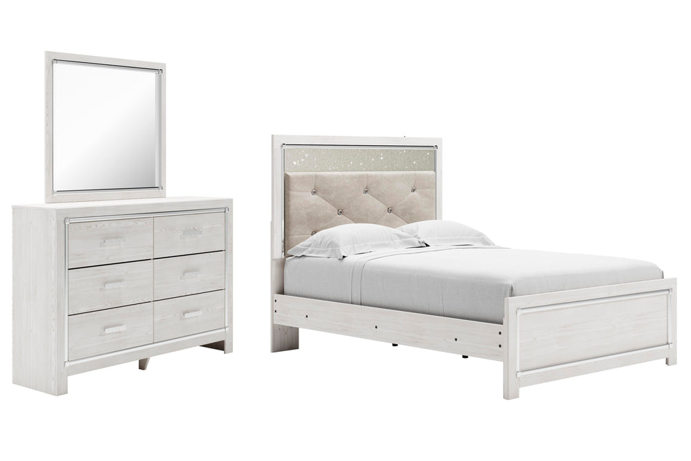 Altyra Full Panel Bed, Dresser and Mirror - White (1)