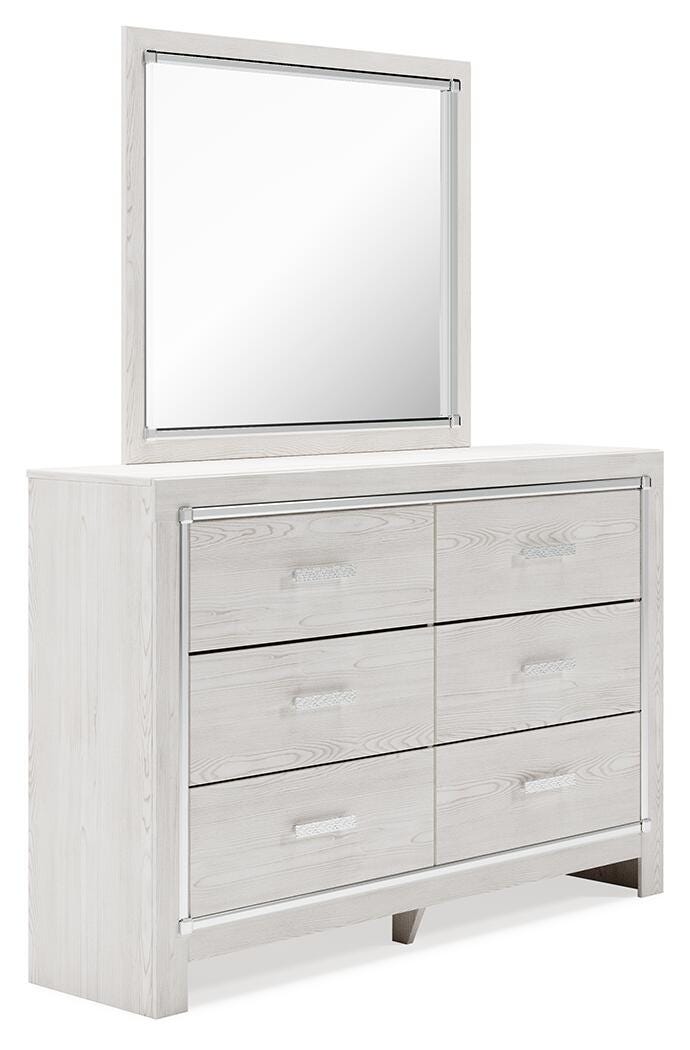 Altyra Full Panel Bed, Dresser, Mirror and Chest - White (3)