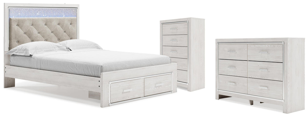 Altyra Queen Storage Bed, Dresser and Chest - White (1)